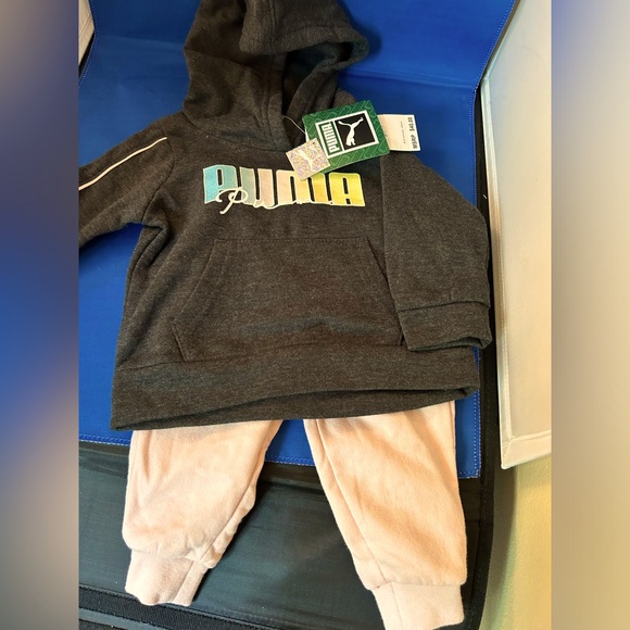 NEW NWT Puma girls 2 piece hoodie sweatshirt and athletic pant set outfit - Picture 1 of 6